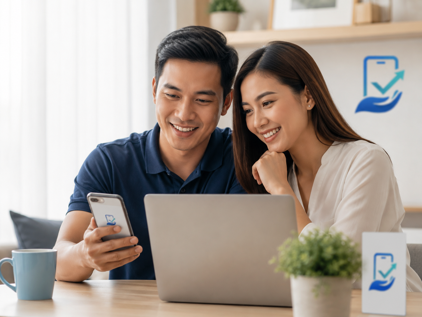 Borrowers reviewing Credo loan information together